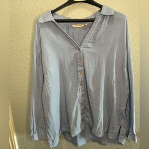 Soft Surroundings Sky Blue Casual Blouse - Size 1X
